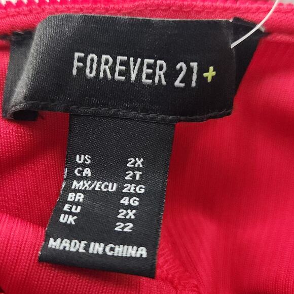 Forever 21 Mini Dress Women's 2X Red Velvet Corduroy Square Neck Babydoll - Picture 8 of 8